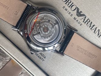 Armani, Suiss made Automatic 36mm high end decorated caliber on  ITALIN lisard strap