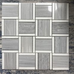 Tile 12” X 12” Gray & white