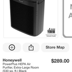 PowerPlus HEPA Air Purifier, Extra-Large Room (530 sq. ft.) Black