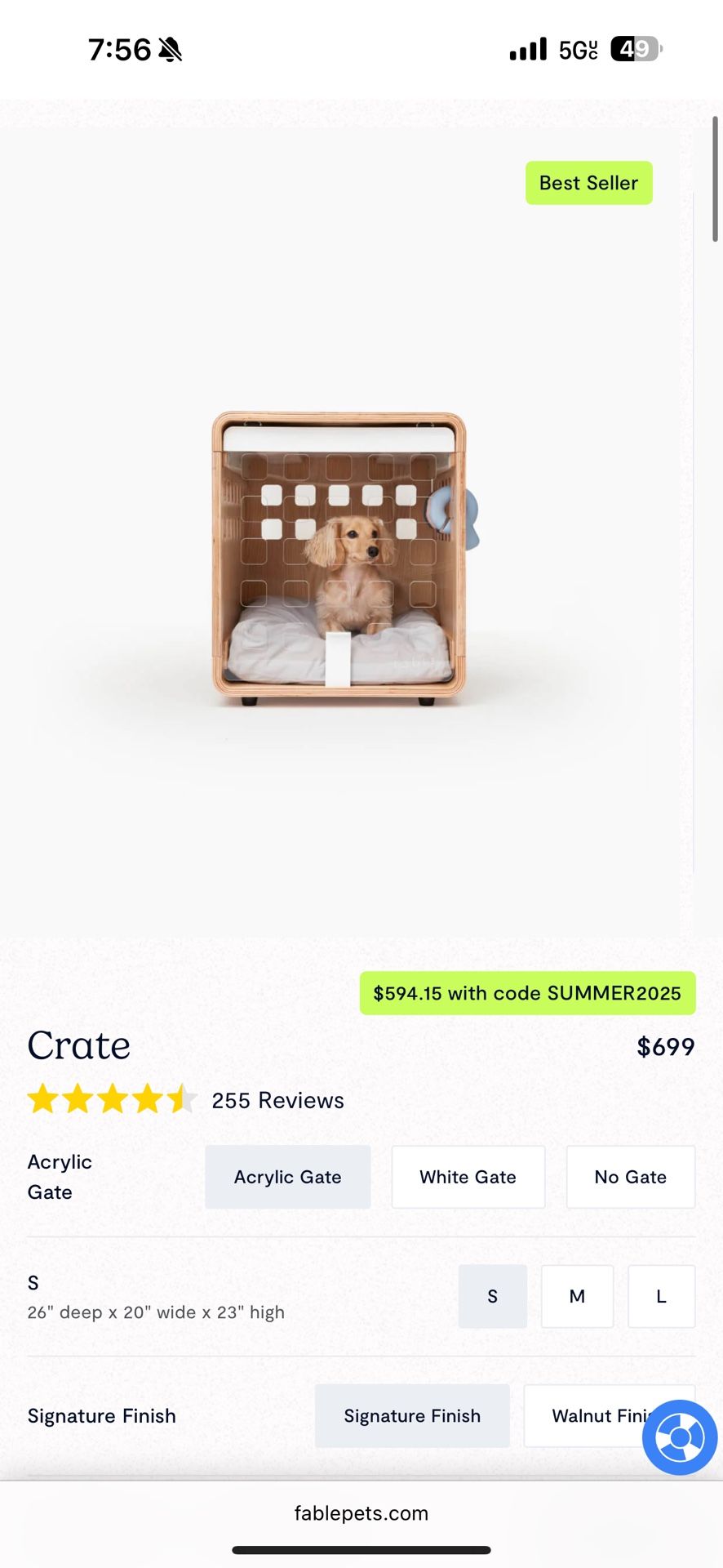 Fable Dog Crate Small