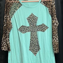 Ladies Cheetah Cross Shirt