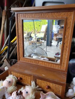 Wall Shelf with Mirror & Storage