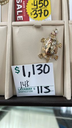 14k Tri- Golf Turtle Pendant