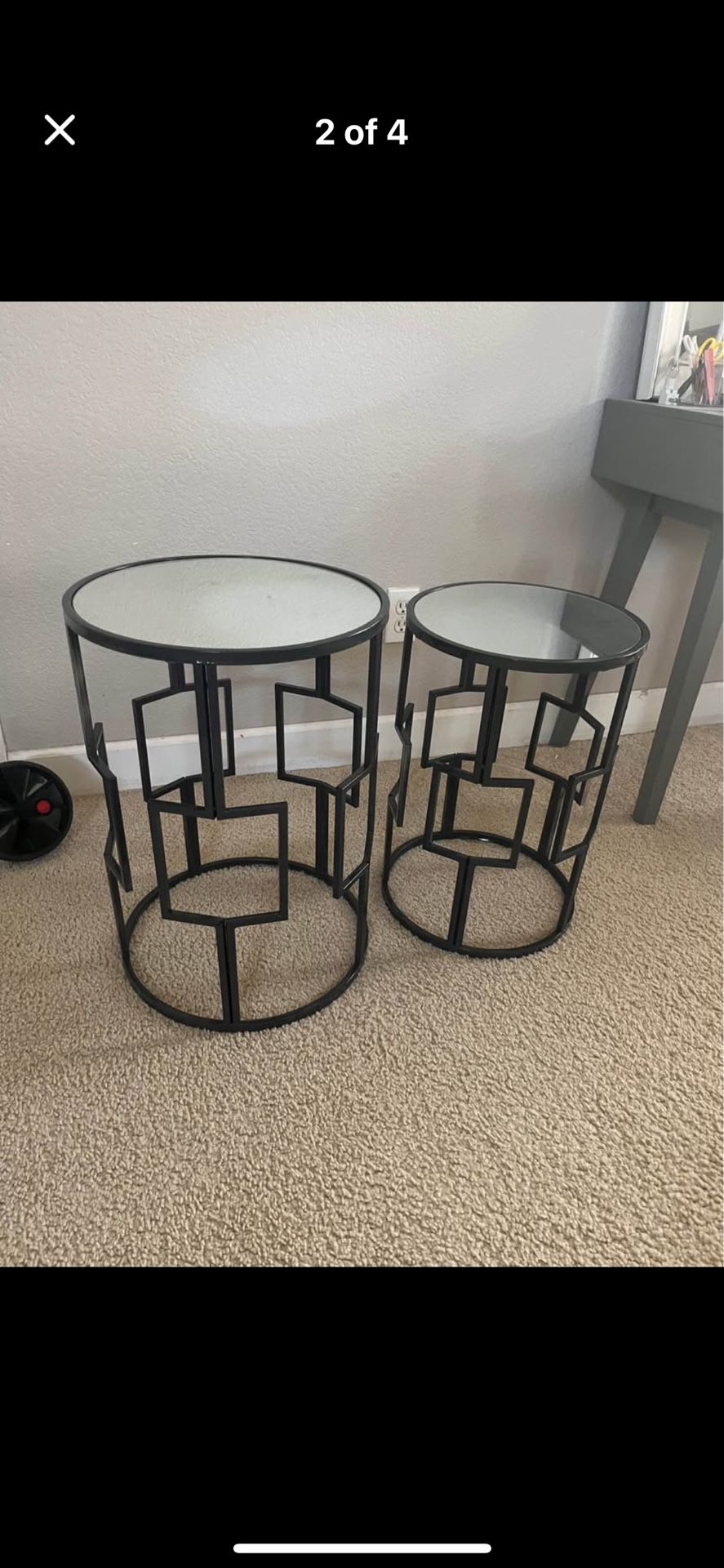 mirrored side tables / end table