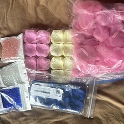 Rose petals and beads