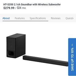 Sony sound bar w sub