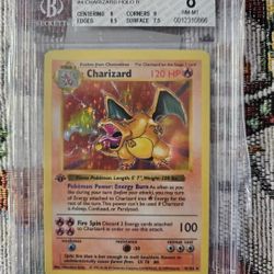1st Edition Charizard Graded 8 BGS 4/102 1999 WOTC Pokémon Shadowless