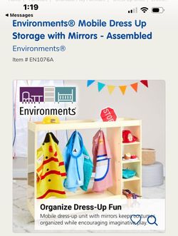 Environments Mobile Dress Up Storage with Mirrors
