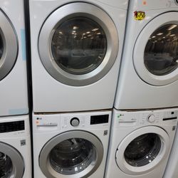 LG Front Loading Washer And Stackable Gas Dryer Set 