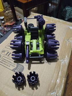 Original Gi Joe Swamp Masher Vehicle Complete With 2 Extra Wheels 