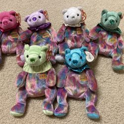 Beanie Bears “The Birthday Beanies Collection” 6 Bear collection - Excellent condition with Tags 