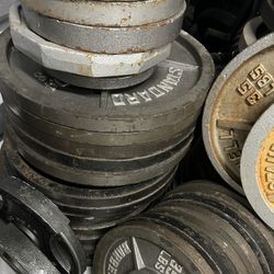 Solid Steel 45 Lb Plates 70 A Pair 