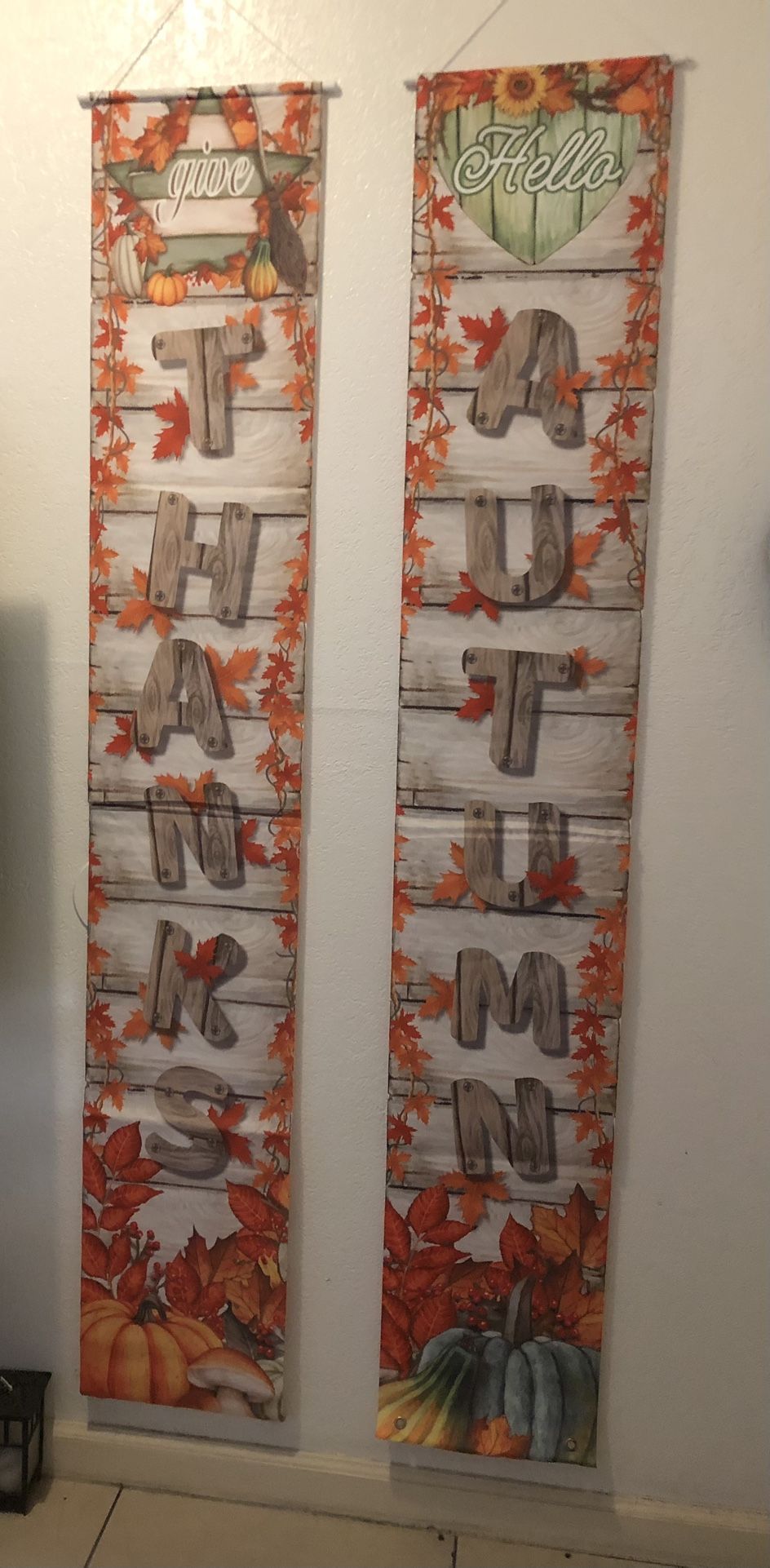 THANKS AUTUMN HANGING BANNERS