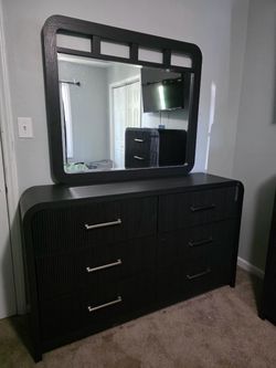 Black Dresser with Mirror