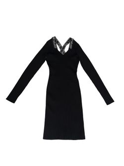 Authentic Off-White Logo Tape Black Dress SZ 36 XS