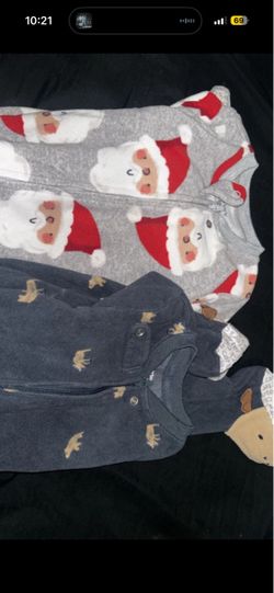 Baby Christmas Footed Pajamas Set of 2