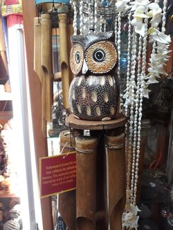 Cool owl bamboo wind chime