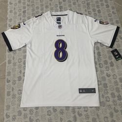 Nfl Nike Baltimore Ravens Lamar Jackson 8 Authentic Football White Jersey 