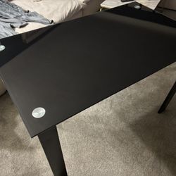 Black Glass Table And 4 Chairs