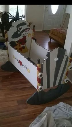 Hand painted crib or toy box