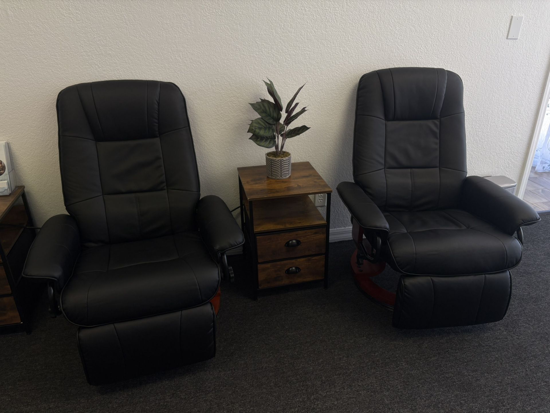 Leather Recliner Chairs & Swivel Base (Set of 3 Available or $100 Each)