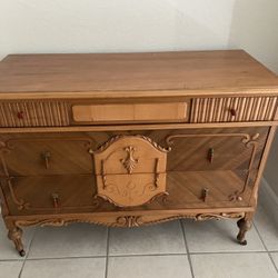 Antique Wood Dresser & Side-Table
