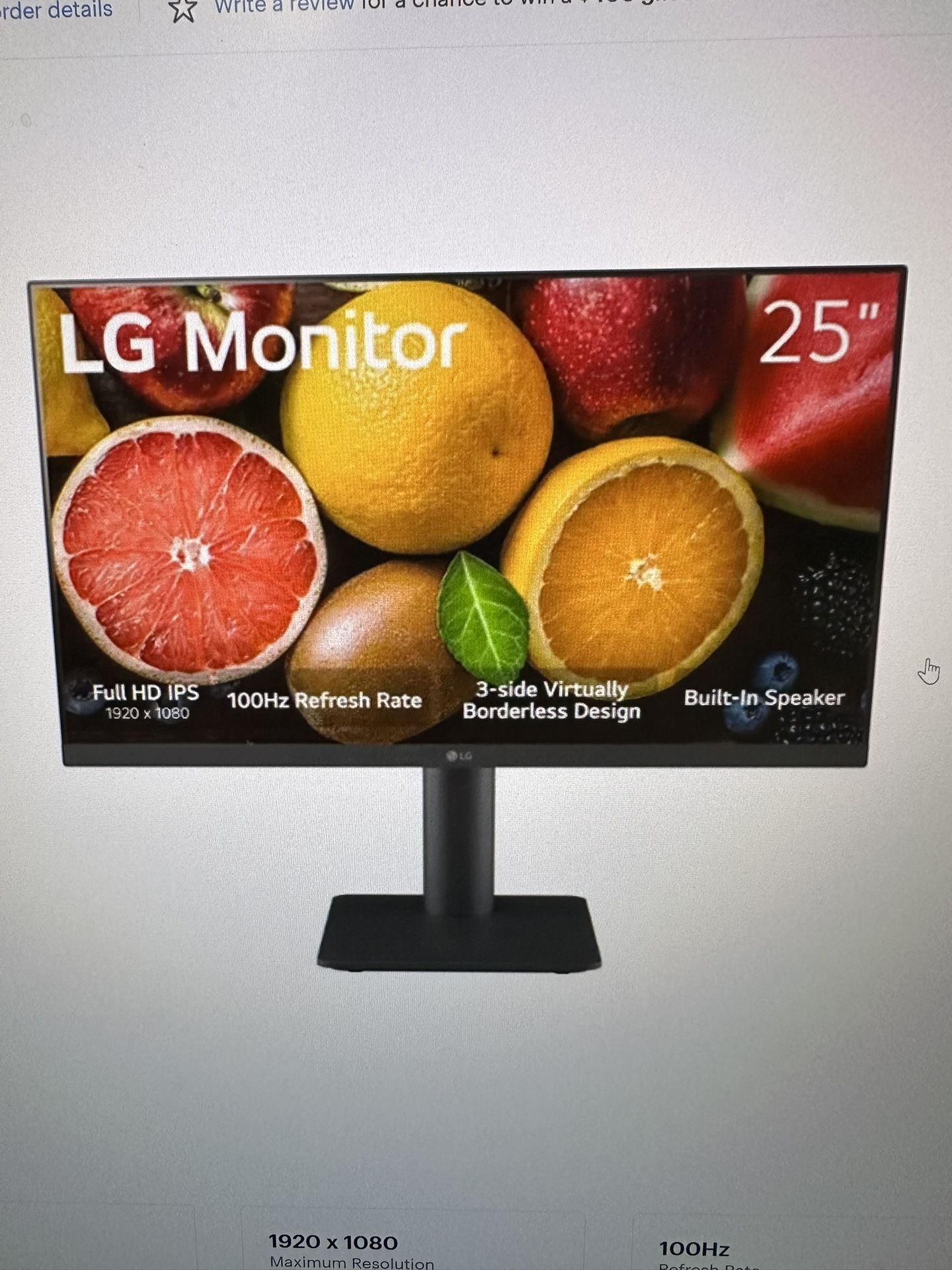 LG-25” LED FHD 100z Monitor-black