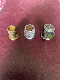 3 Vintage Metal Thimbles