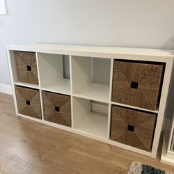 White Shelf W Baskets, Dimensions Attached 