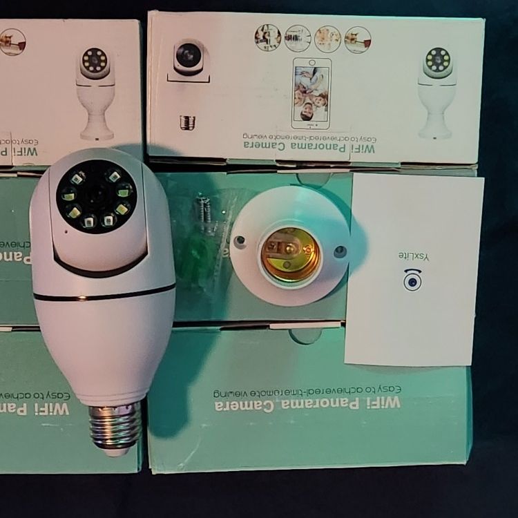 Light Bulb Wifi Camera 4k 360 2 Way Audio