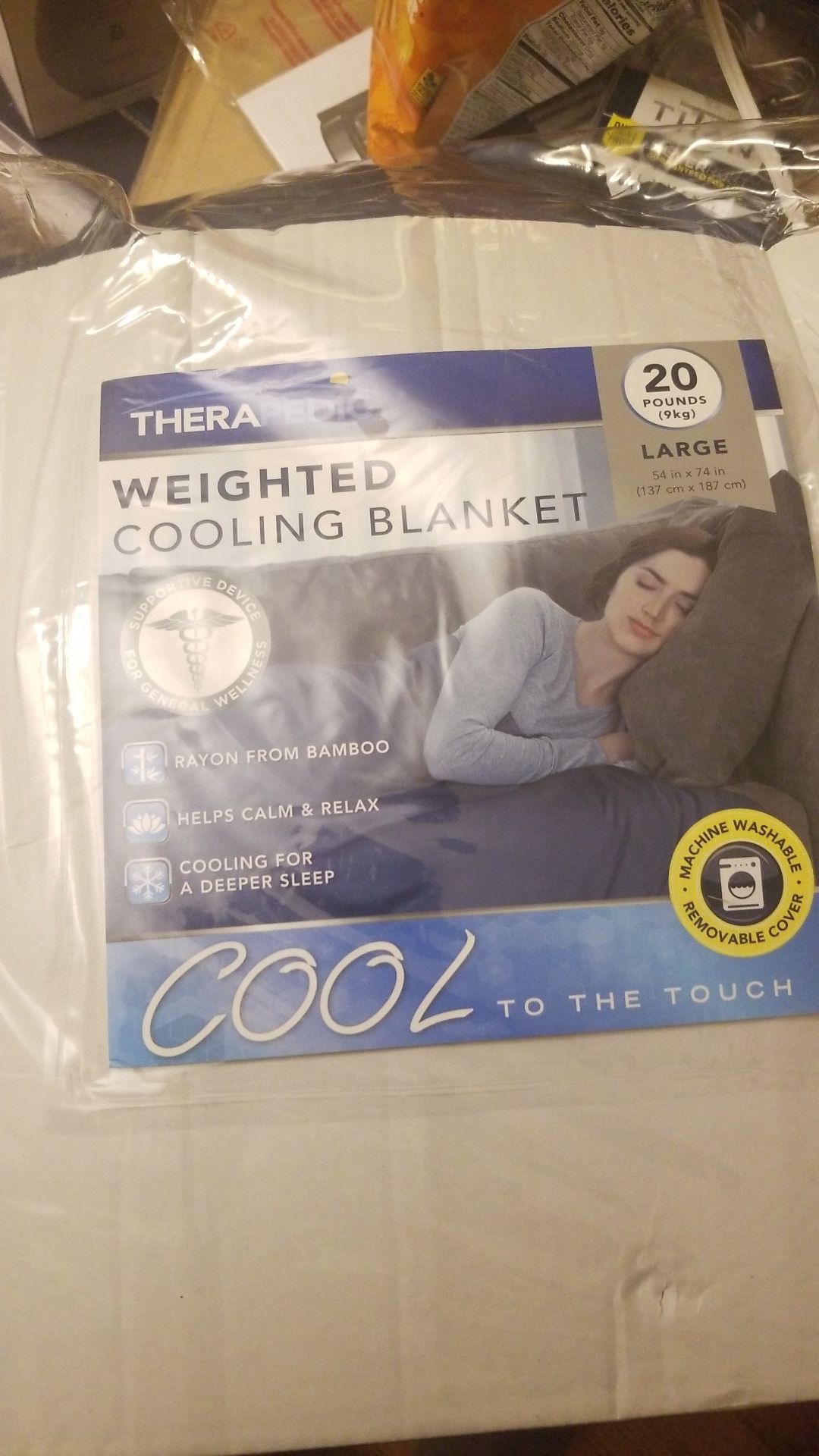 Therapedic® 20 lb. Large Weighted Cooling Blanket in Navy