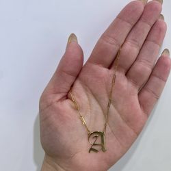 14k LETTER A PAPER CLIP CHAIN 