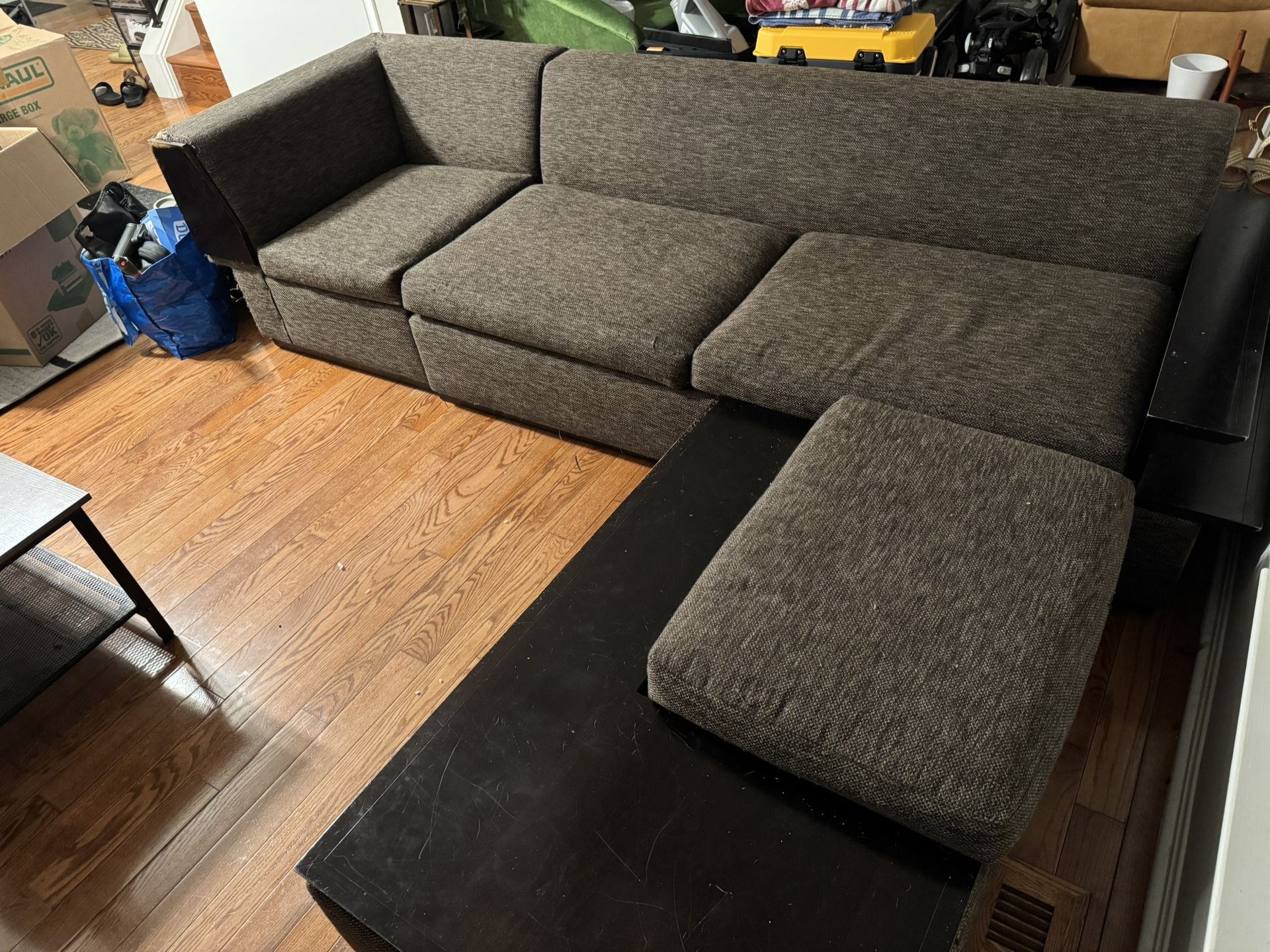 Gray Sectional Couch W/ Full Sized Pullout