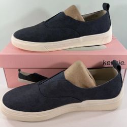 KENSIE Women's Salia Canvas Slip-on Shoes - Navy - size 6