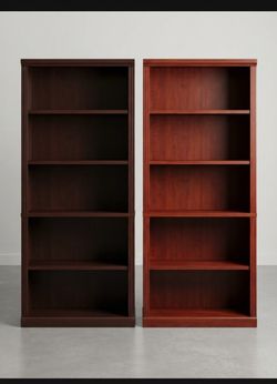 New 68.4"x30.7"x12.8" Oak Or Cherry Wooden 5 Tier Bookcase Book Shelves