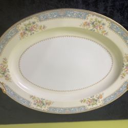 Rose China Platter Dish Noritake, Cerulean