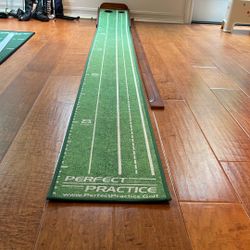 Perfect Practice Golf Putting Mat - Portable Putting Green, Indoor & Outdoor Practice, with Ball Return 