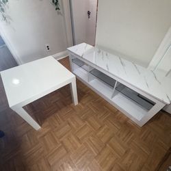 Marble TV stand and Side Table (white) 