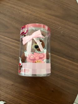 Squeezy Dress Up Christmas Bear with Pink Bow