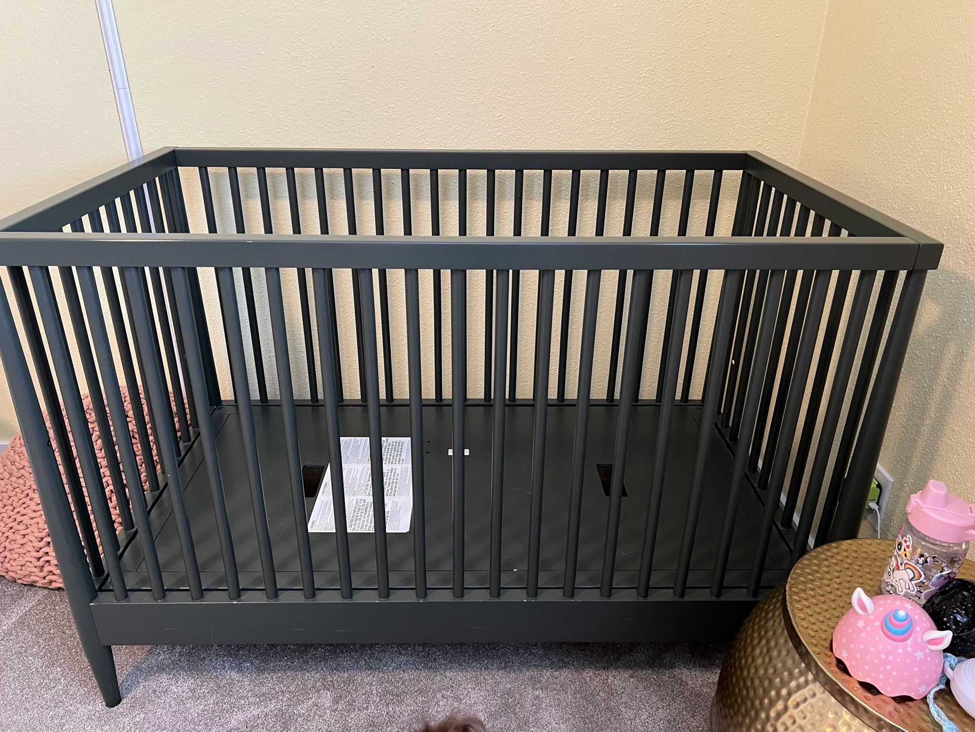 Hampshire Olive Green Wood Convertible Baby Crib
