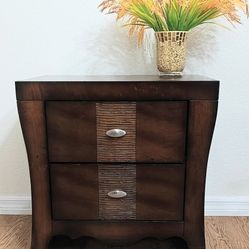 Espresso Nightstand With 2 Drawers Nightstand