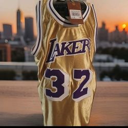 Brand New Mitchell And Ness Lakers Magic Johnson Jersey 