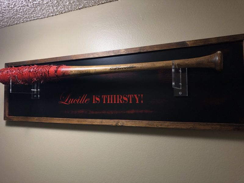 Walking Dead Lucille bat with blood and wall mount