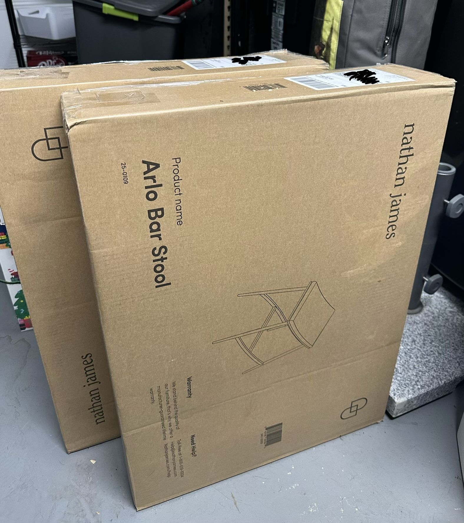 NEW - Two (2) Faux Leather Counter Height Saddle Bar Stools