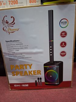 15" bass woofer. Very powerful Bluetooth party speaker by i phoenix. Brand new.  Free 🎤 🎤