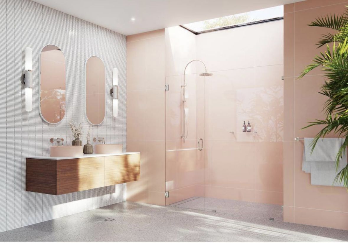 Glass Warehouse Illume 72 in. W x 78 in. H Wall Hinged Frameless Shower Door in Polished Nickel with Clear Glass