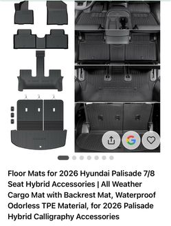 2026 Hyundai Palisade All-Weather Floor Mat Set