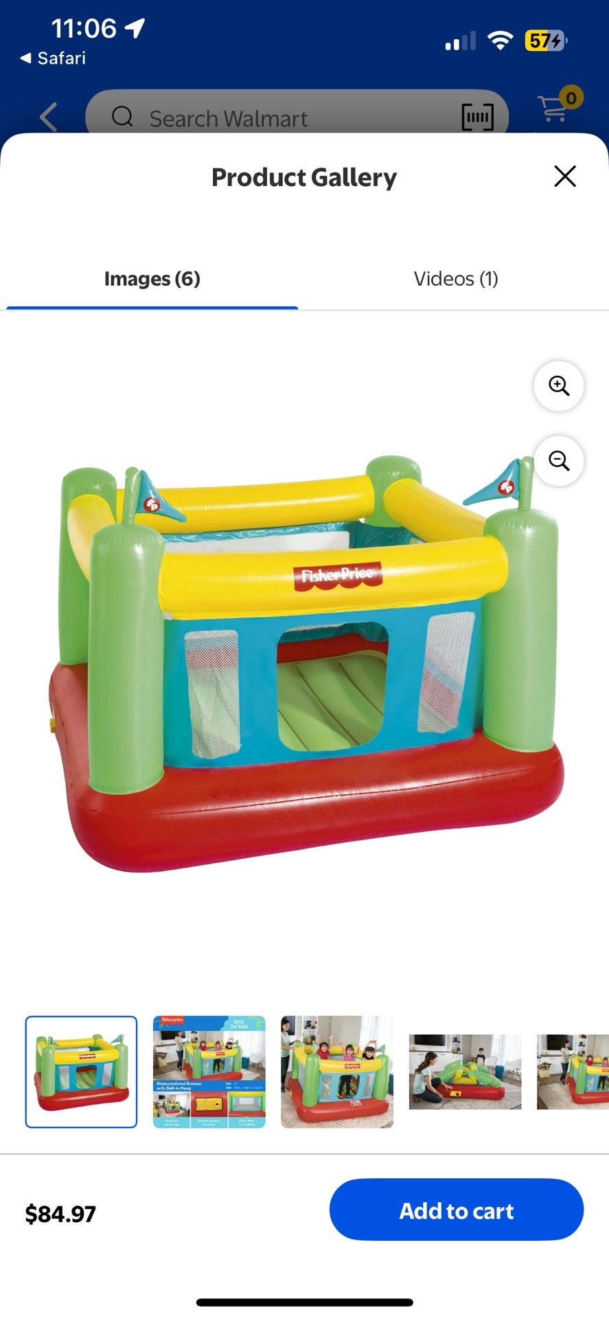 Fisher-Price Indoor Bounce House with Built-in Pump