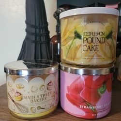 Bath And Bodyworks Brand NEW 3 Wick Candles