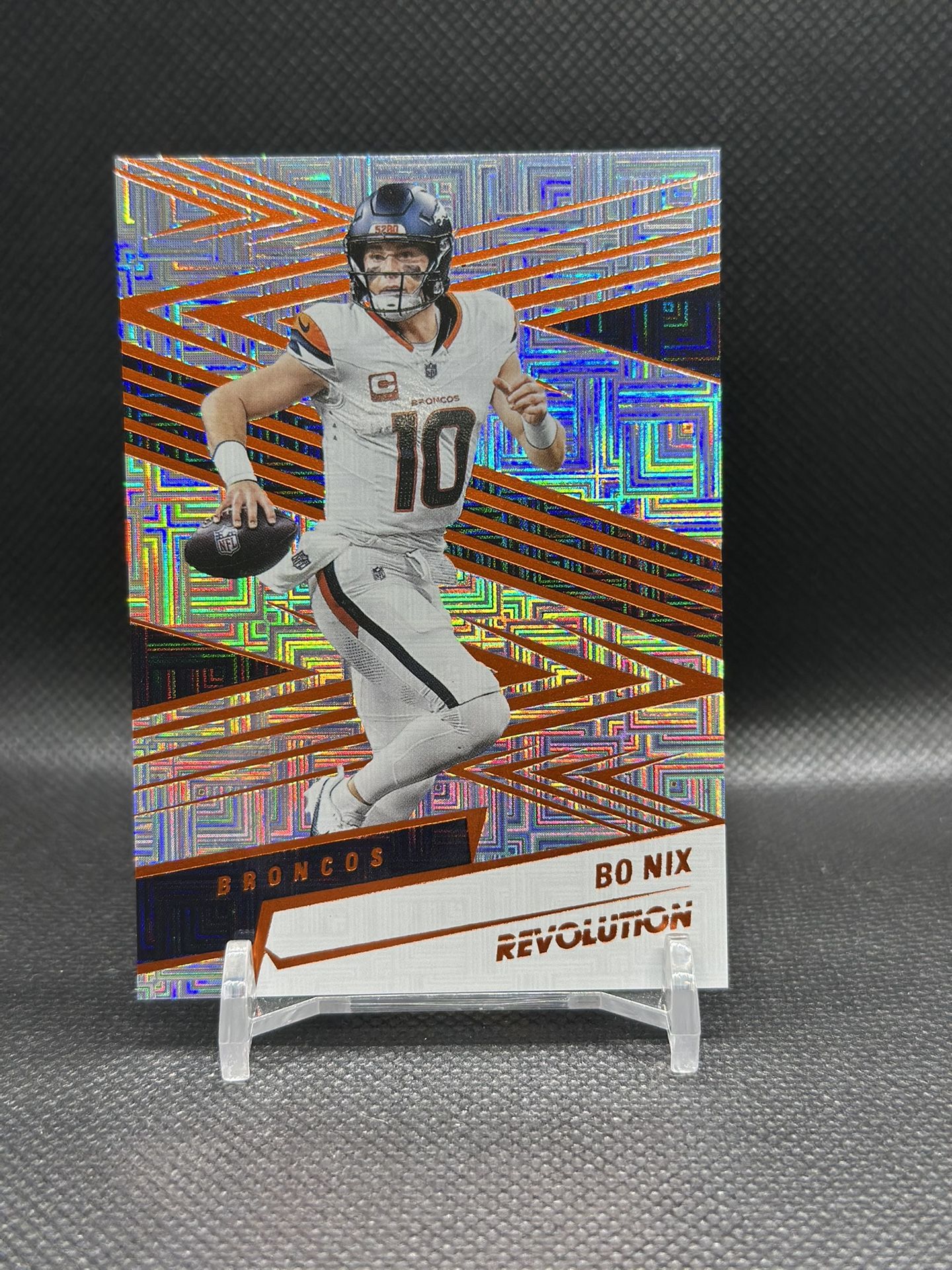 π₯2025 Panini Revolution Bo Nix Orange Levels #βd /299 Color Match!!!